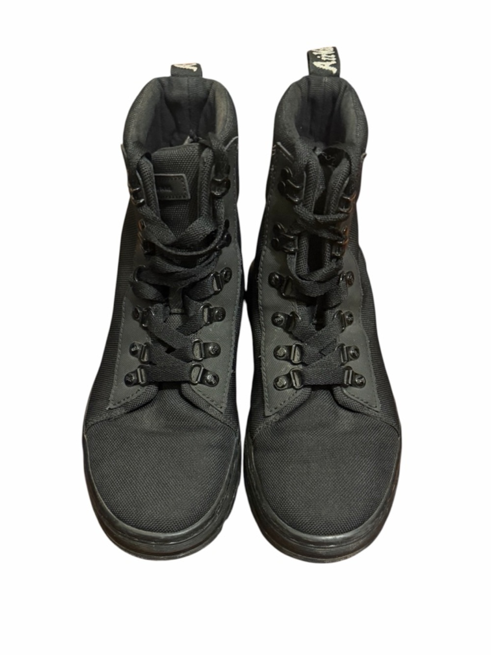 Dr. Martens Black Canvas Lace-Up Boots Combat Hiking Utility Shoes
